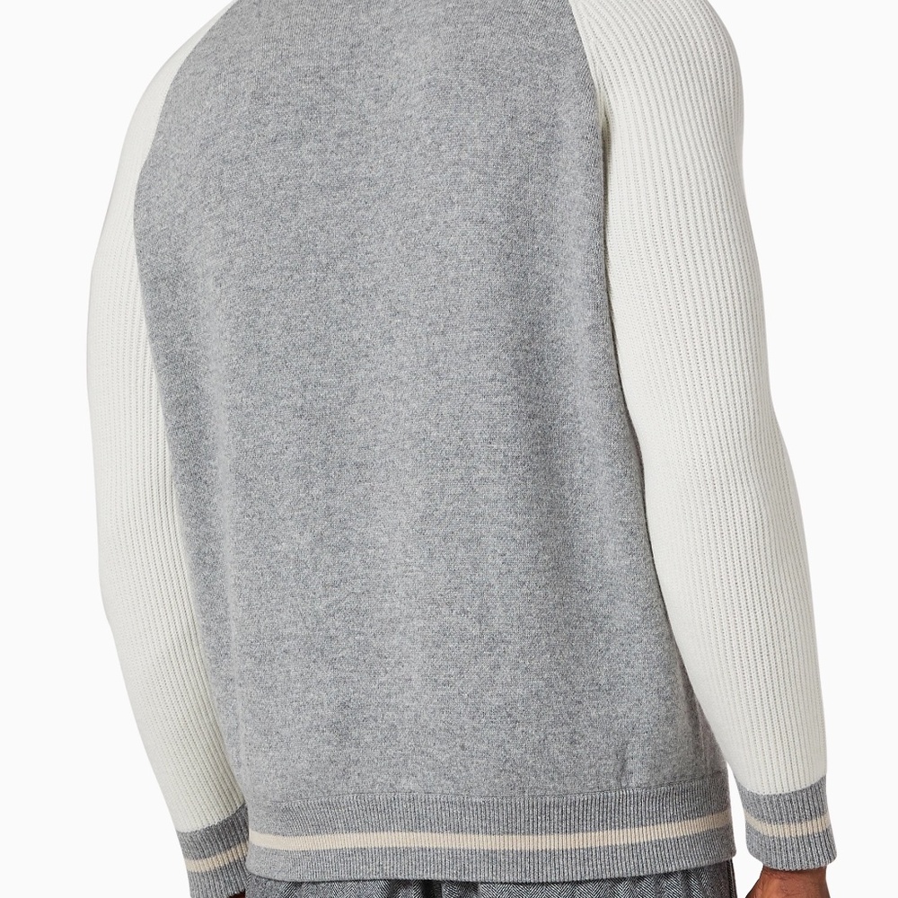 Brunello Cucinelli Cashmere Man's Wool Cashmere Bomber Jacket Size 50 NWT - Picture 4 of 16